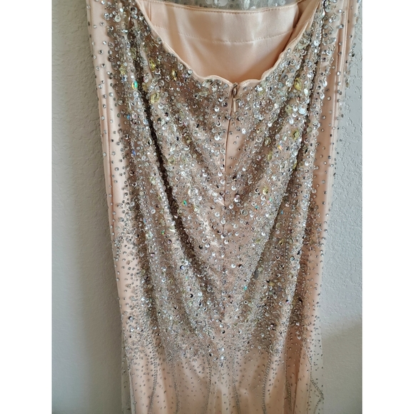 Rhinestone beaded mesh gown - Picture 13 of 15